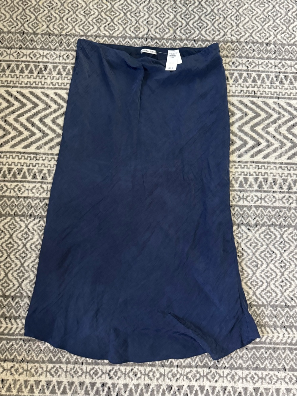 Abercrombie & Fitch Navy Bias Midi Skirt